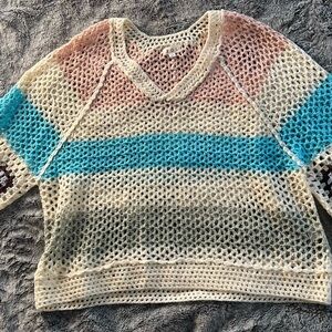 POL Colorful Crochet Sweater M